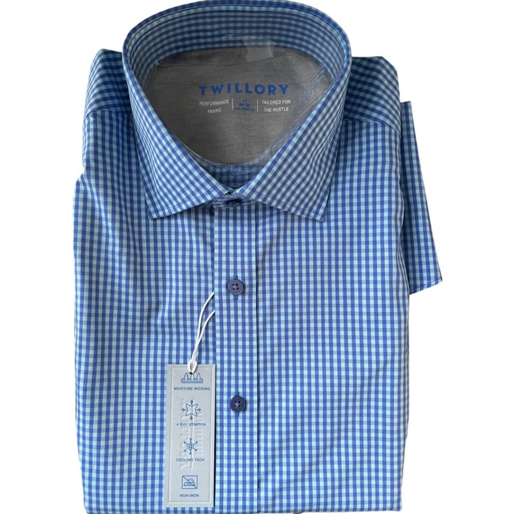 Twillory Solid Non-Iron Tailored For The Hustle  Button Down Dress Shirt for Men